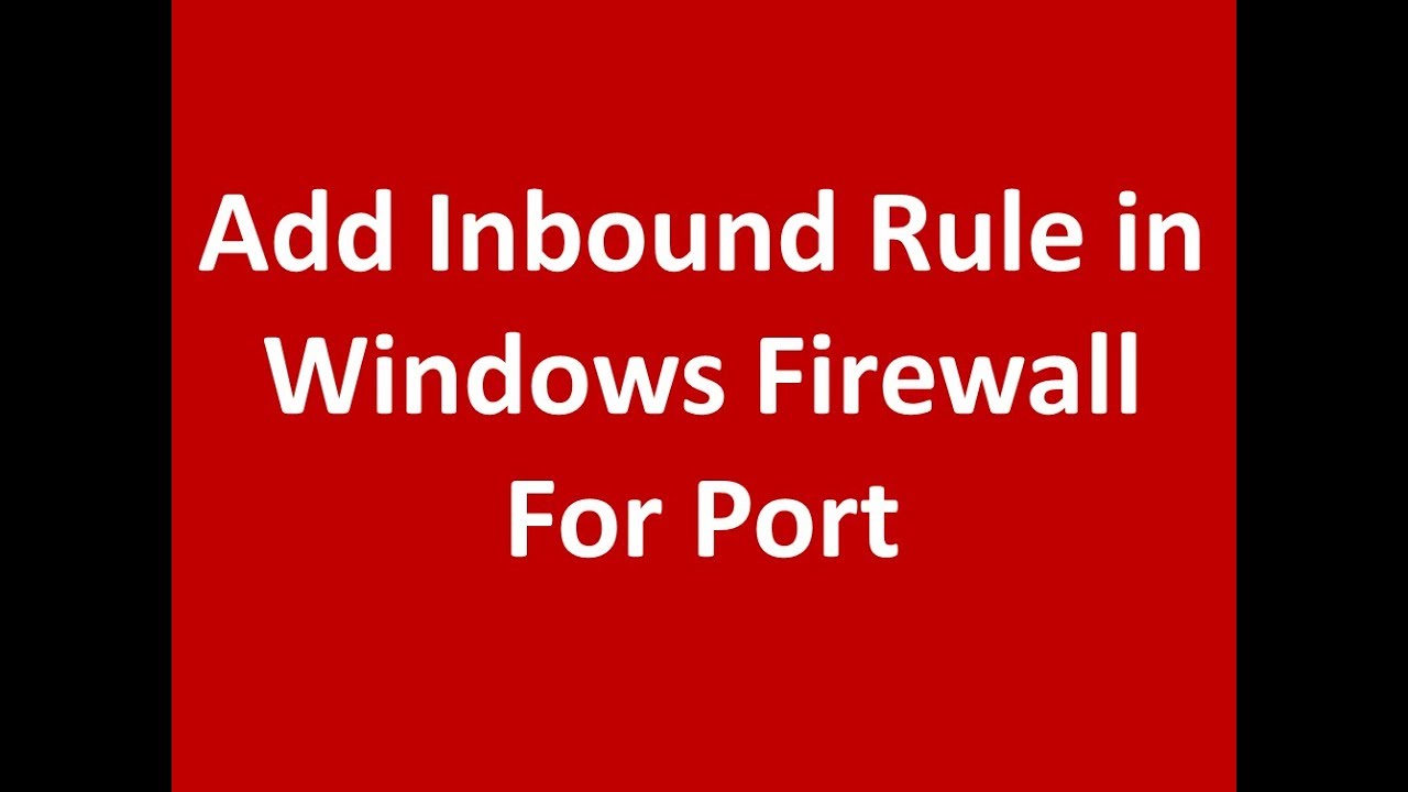 how to allow firewall ports